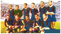 F. C. BARCELONA - Barcelona, España - Temporada 1935-36 - Ventolrá, Iborra, Raich, Munlloch, Fernández y Balmanya; Escolá, Areso, Argemí, Zabalo y Bardina - F. C. BARCELONA 2 (Enrique Fernández, Escolá) R. C. D. ESPAÑOL DE BARCELONA 0 - 02/02/1936 - Liga de 1ª División, jornada 12 - Barcelona, estadio de Les Corts - El Barcelona fue 5º clasificado en la Liga, con Patrick O'Connell de entrenador
