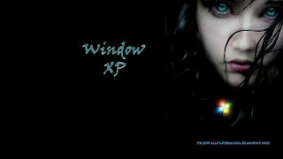 windows black xp  girl desktop wallpaper download