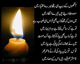 urdu sad poetry aankho  k deep hi thay meray ikhtiyar mean