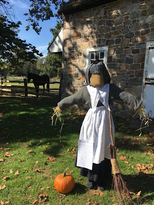 Scarecrow in 17th-century clothes at Pennsbury Manor