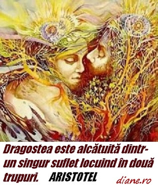 Dragostea este alcătuită dintr-un singur suflet locuind în două trupuri. Aristotel