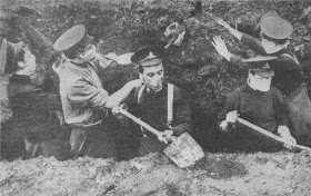 Trench digging in World War I.