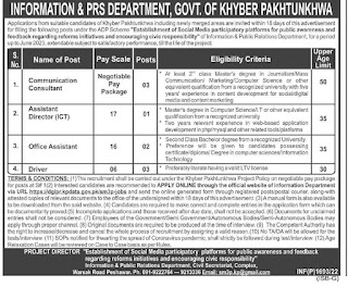 Information and DRS Department Jobs 2022 Advertisement