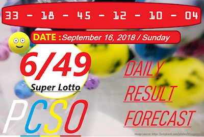 September 16, 2018 6/49 Super Lotto Result
