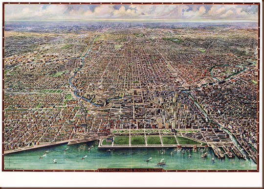 Map Chicago1916 looking west from lakefront