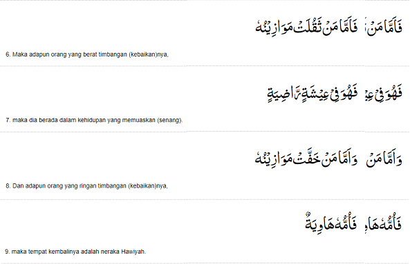 Ayat 6-9 surat al qari'ah