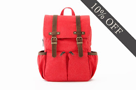 bright red holiday backpacks