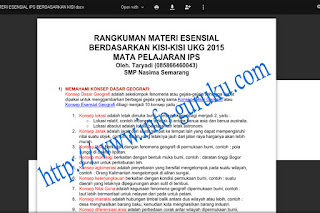 Info Guru Download Resume Kumpulan Materi Esensial UKG IPS 2015
