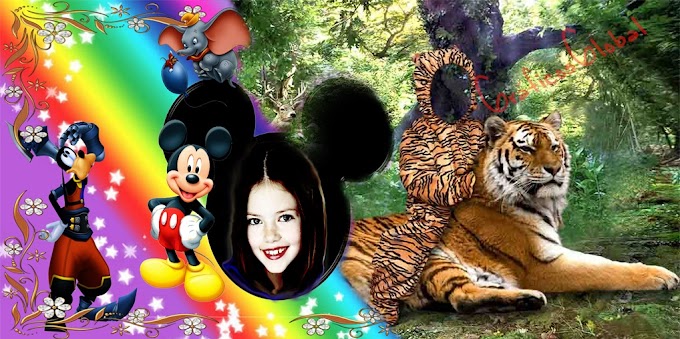 Fotomontajes Infantiles psd niño con tigre