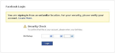 Facebook Security Feature