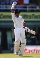 Ganguly acknowledging the crowds appreciation after his century