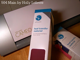 A silhouette Cameo and heat transfer material