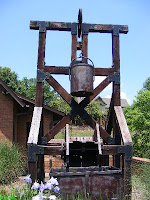Mining headframe at the Geology Museum inside SC Botanical Garden