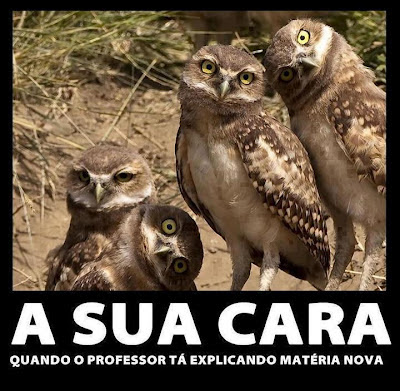 A sua cara quando o professor tá explicando matéria nova.