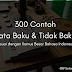 300 Rujukan Kata Baku Dan Tidak Baku Sesuai Kbbi (Lengkap)