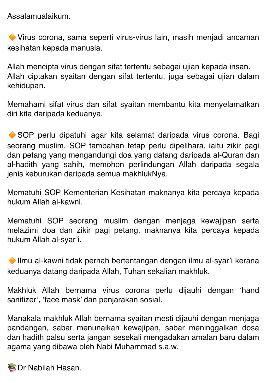 HIDUP INI SEBENTAR: Melindungi Diri Dari Corona & Syaitan