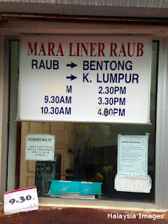 Mara Liner Raub Bus Express Time Schedules for Raub, Bentong, Kuala Lumpur (March 25, 2017)