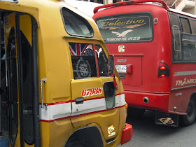 The Union Jack hung proudly from a Bogotá city bus.