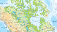 Physical Feature Map Of Canada
