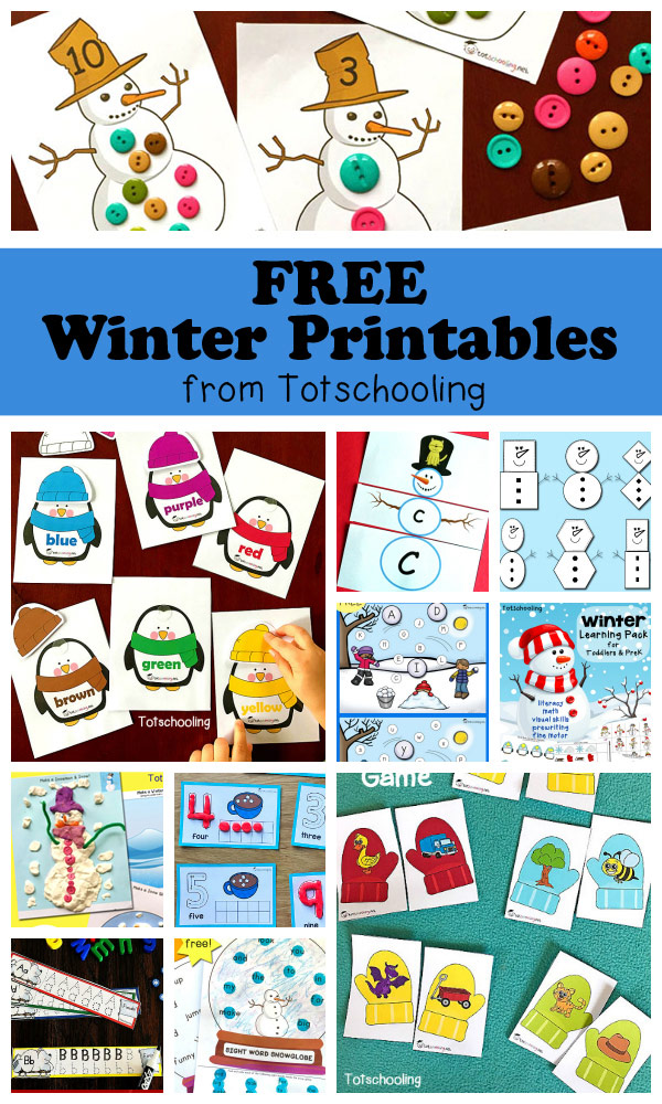 free winter printables for kids totschooling toddler preschool kindergarten educational printables