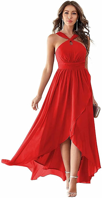 Best Quality Red Chiffon Bridesmaid Dresses