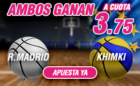 wanabet supercuota 3,75 Real Madrid y Khimki ganan euroliga 31 marzo