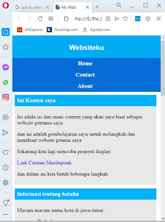 output navbar responsive pada browser kecil