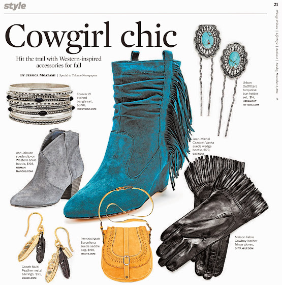 Chicago Tribune cowgirl chic trend page by Jessica Moazami