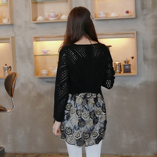 Crocheted Lace Back Sweater