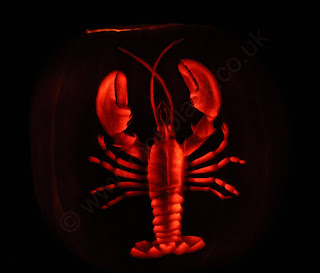 pumpkin carving of a lobster