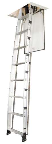 Werner AA10 250-Pound Duty Rating Televator Aluminum Universal Telescoping Attic Ladder, 10-Foot