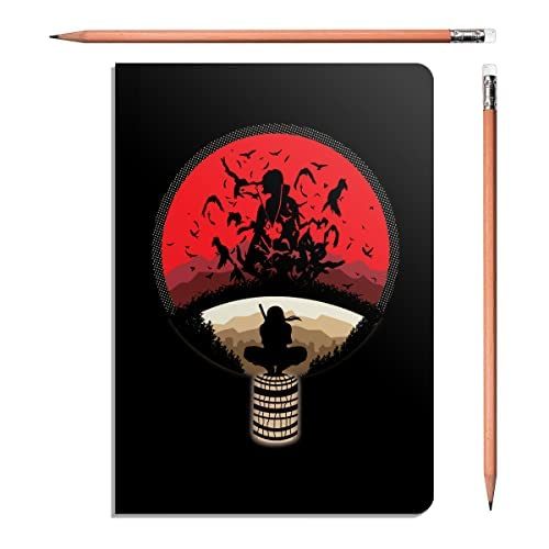 Epic Stuff -- Naruto - Itachi Sacrifice Ruled Binded A5 Notebook (Flat Lay & Soft Cover) - Notebooks For Anime Fans / Stationery Items For Itachi Fandom