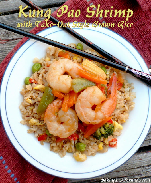 Kung Pao Shrimp | recipe developed by Karen of www.BakingInATornado.com | #recipe #dinner