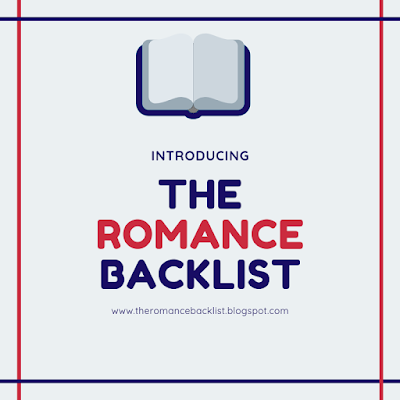 Image description: plain red and blue text that read "Introducing the Romance Backlist".