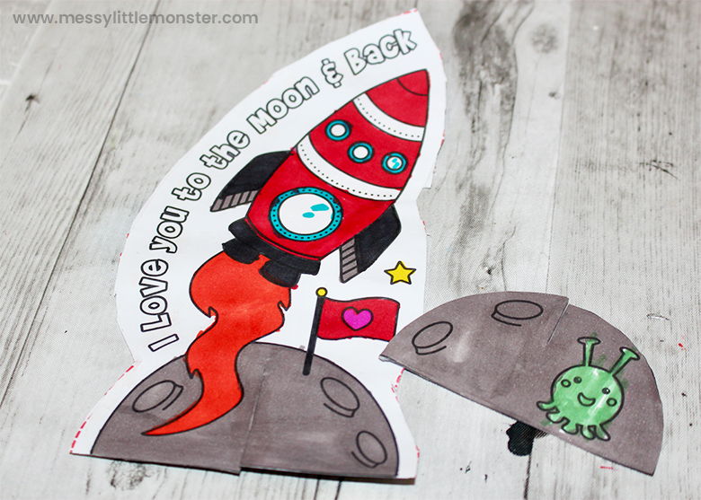 free printable fathers day rocket card to color