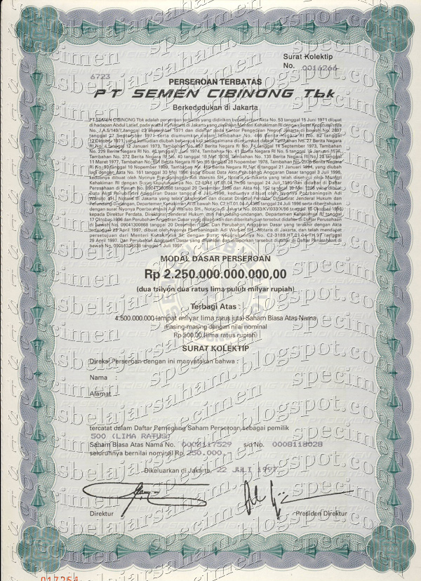 Contoh Surat Pengeluaran Saham