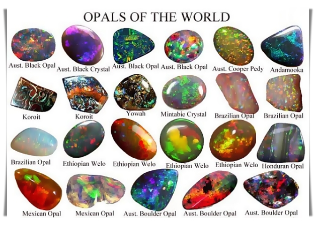 Opal quartz gemstones