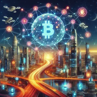 Ilustrasi futuristik digital yang menggambarkan konsep teknologi maju dan desain inovatif.