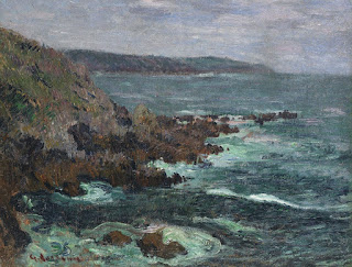 Rocks in the the Sea in Brittany, 1906