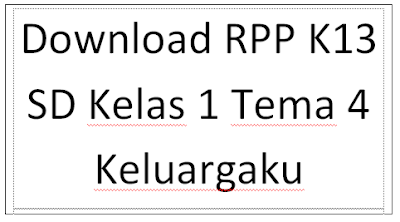 Download RPP K13 SD Kelas 1 Tema 4 Keluargaku