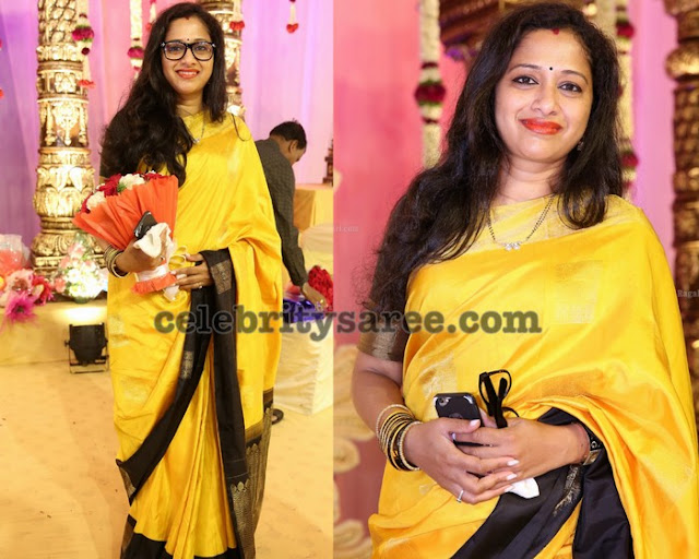 Sunitha Chowdary Yellow Silk Saree