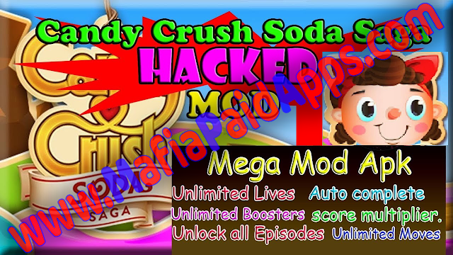 Candy Crush Soda Saga Mod(Unlimited Lives-Unlimited Boosters) Apk MafiaPaidApps