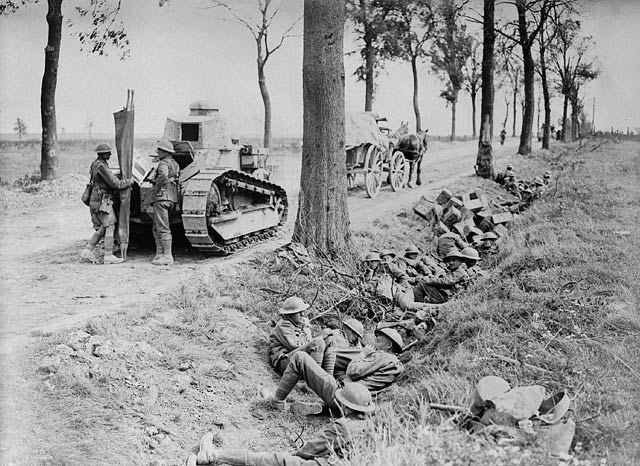 Canadian tank in 1918 worldwartwo.filminspector.com