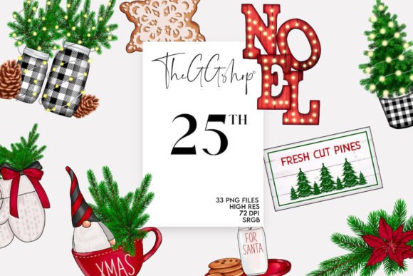 FARMHOUSE HYGGE CHRISTMAS CLIPARTS