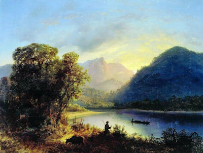 Mountain lake (1852) painting Lev Lagorio