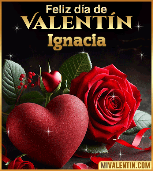 Gif Rosas Feliz día de San Valentin Ignacia