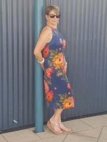 summer spaghetti floral dress/sandals/vintage scarf