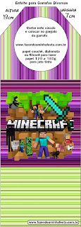 Cumpleaños de Minecraft: Etiquetas para Candy Bar para Imprimir Gratis.