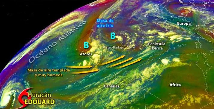 Edouard huracan cerca canarias