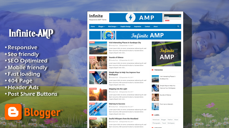 Infinite AMP Premium Responsive Blogger Template